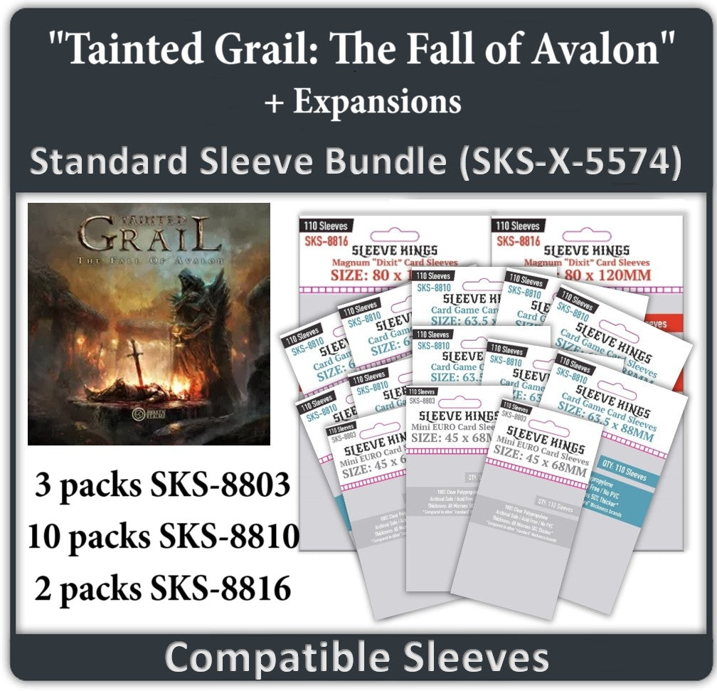 "Tainted Grail" Compatible All-In +Stretch Goals Sleeve Bundle (8803 X 3 + 8810 X 10 + 8816 X 2)