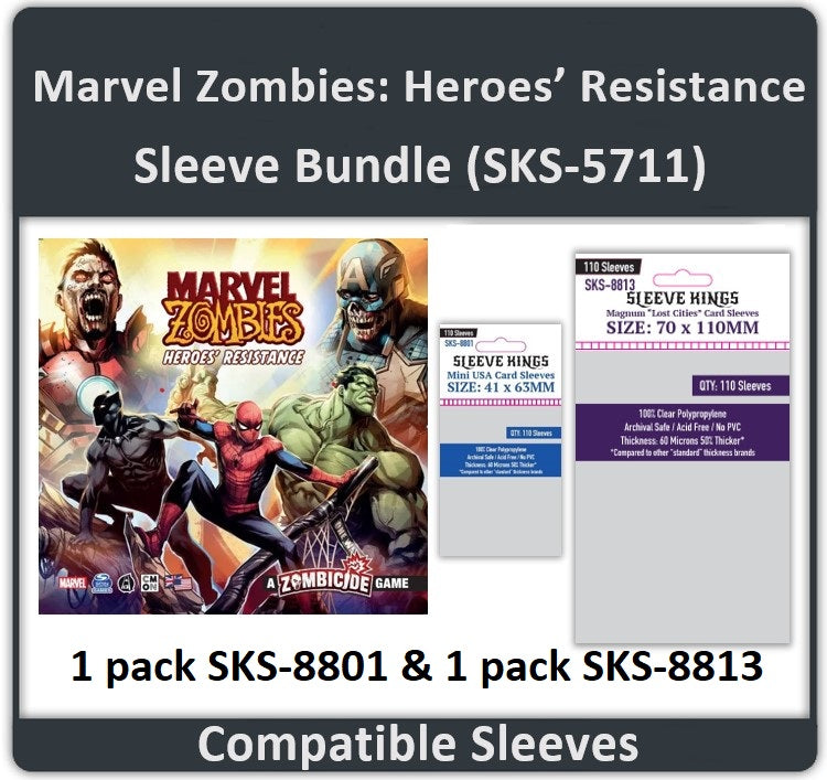 "Marvel Zombies: Heroes' Resistance" Compatible Card Sleeve Bundle (8801 X 1 + 8813 X 1)