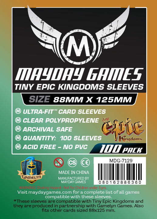 "Tiny Epic Kingdoms" Card Sleeves (88x125mm) - Standard (100 sleeves per pack) - Mayday Games - 2