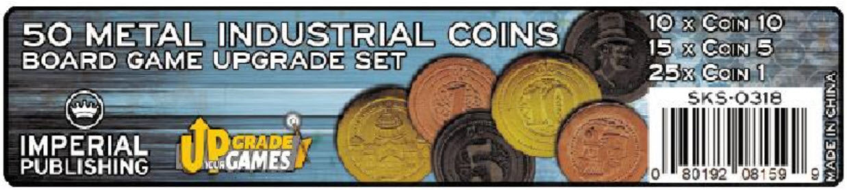 50 Metal Coin Board Game Upgrade Set (Industrial Coins) -