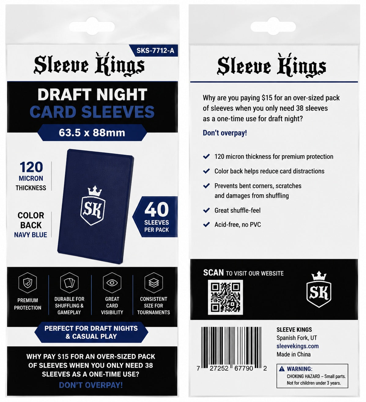 Draft Night ROYAL BLUE Card Game Sleeve (63.5x88mm) 40 Pack (SKS-7712-A) PREORDER