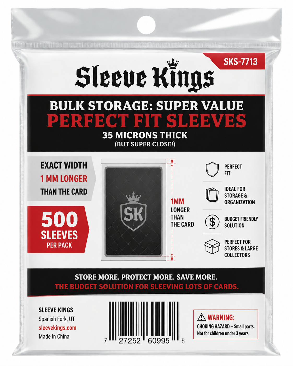 Bulk Storage: Super Value Perfect Fit Sleeves (500/pack) 35 microns (SKS-7713) PREORDER