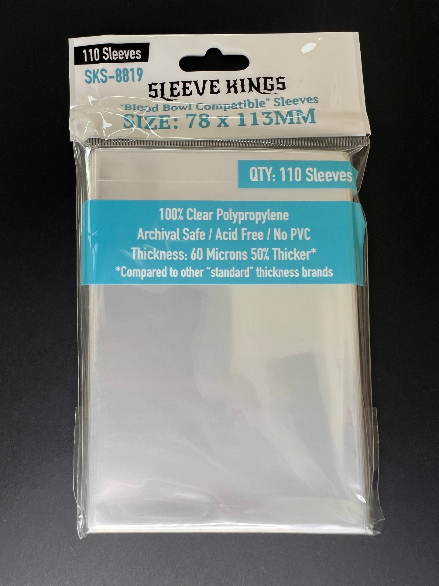 Sleeve Kings "Blood Bowl Compatible" Sleeves (78x113mm) -110 Pack -SKS-8819