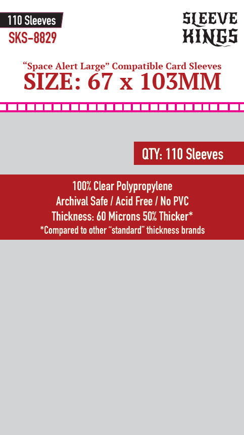 "Space Alert Large Compatible" Sleeves (67x103mm) - 110 Pack, SKS-8829