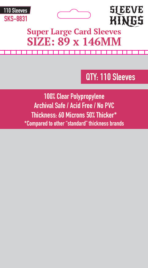 "Super Large" Sleeves (89x146mm) - 110 Pack, SKS-8831