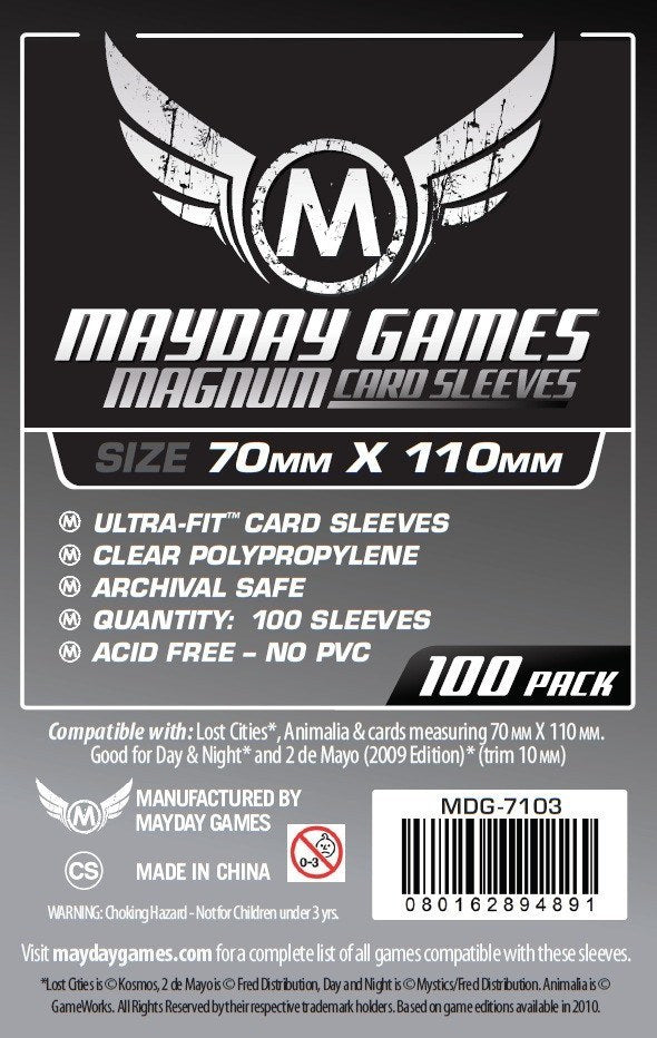 "Lost Cities" Card Sleeves - Magnum Ultra-Fit (70x110mm) - Standard (100 sleeves per pack) - Mayday Games - 3