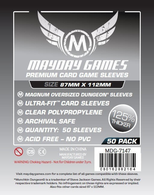 Munchkin Dungeon Sleeves - Magnum Oversized (87x112mm) - Premium (50 sleeves per pack) - Mayday Games - 2