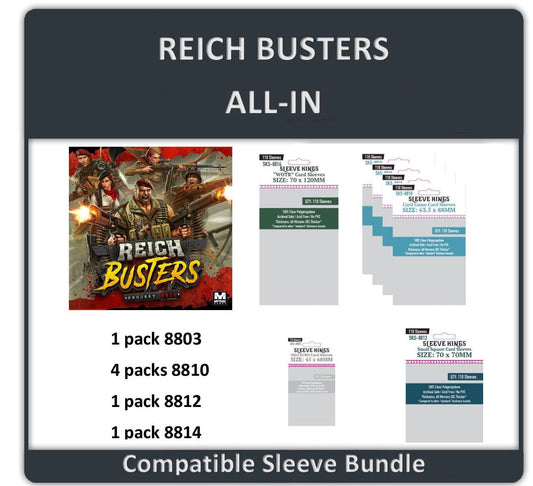 "Reich Busters Project" Compatible (All-In Pledge) Card Sleeve Bundle (8803 X 1 + 8810 X 4 + 8812 X 1 + 8814 X 1)