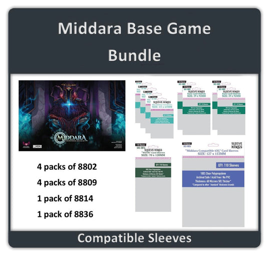 "Middara" Compatible Base Game Sleeve Bundle (8802 X 4 + 8809 X 4 + 8814 X 1 + 8836 X 1)