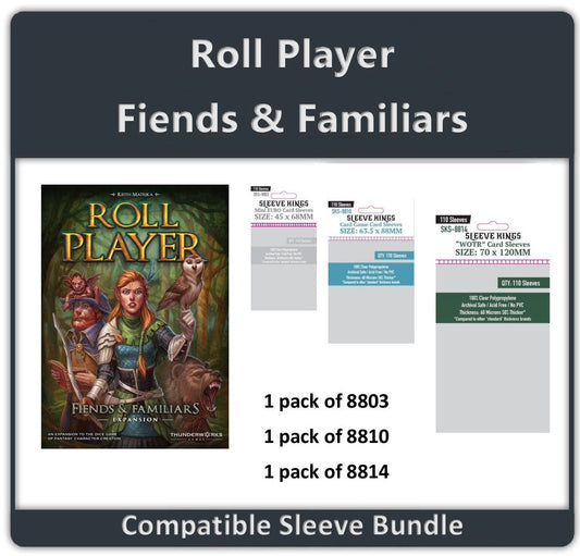"ROLL PLAYER"  Fiends & Familiars Expansion Compatible Sleeve Bundle (8803 X 1 + 8810 X 1 + 8814 X 1)