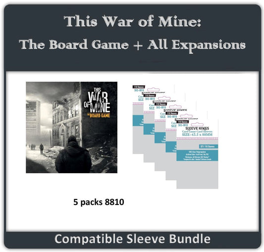 "This War of Mine" The Board Game + All Expansions Compatible Sleeve Bundle (8810 X 5)