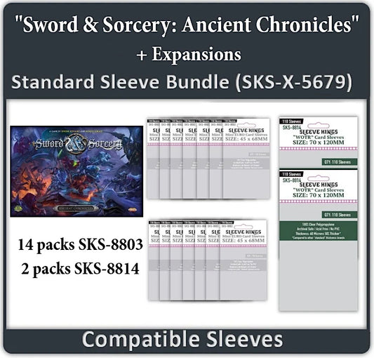 "Sword & Sorcery: Ancient Chronicles" + Expansions Compatible Sleeve Bundle (8803 X 14 + 8814 X 2)