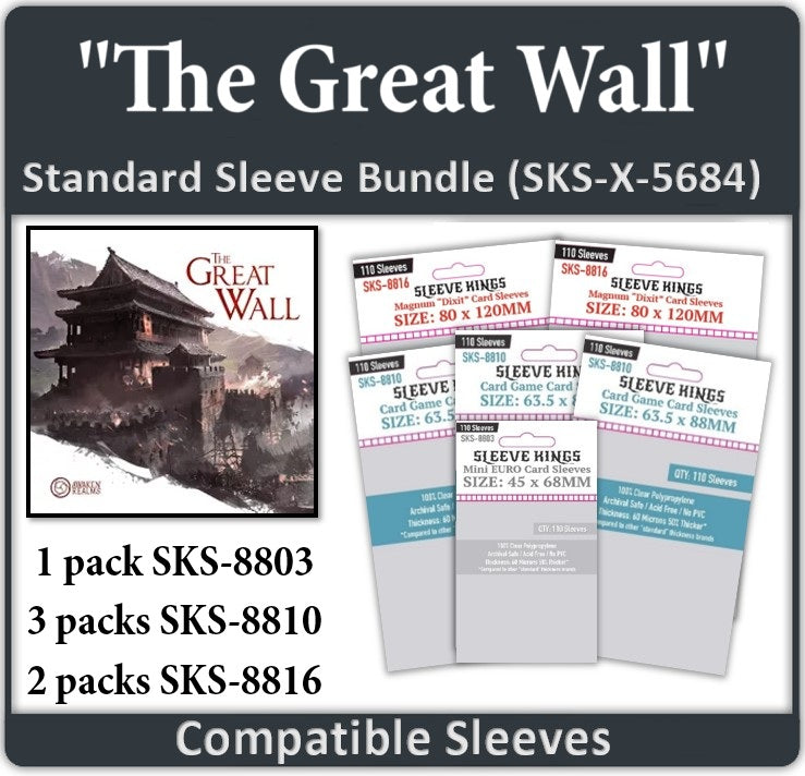 "The Great Wall" + Expansions Compatible Sleeve Bundle (8803 X 1 + 8810 X 3 + 8816 X 2)