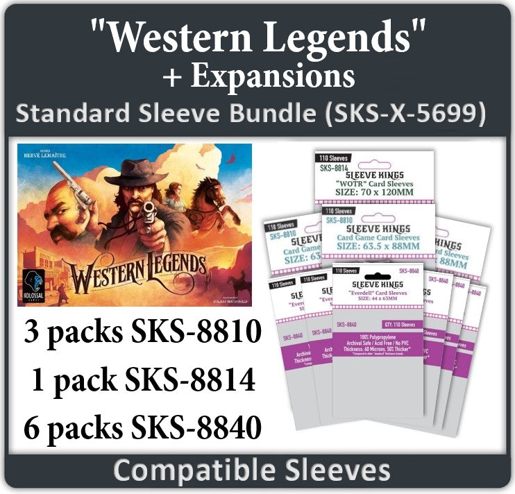 "Western Legends" + Expansions  Card Sleeve Bundle (SKS-8810 x 3, SKS-8814 x 1, SKS-8840 x 6)