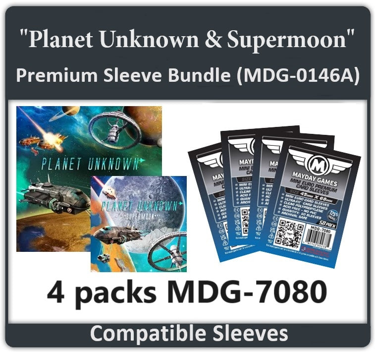 "Planet Unknown  & Supermoon" Expansion Compatible Card Sleeve Bundle