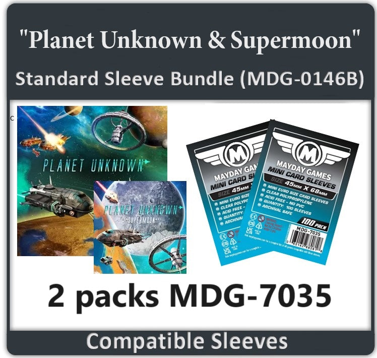 "Planet Unknown  & Supermoon" Expansion Compatible Card Sleeve Bundle
