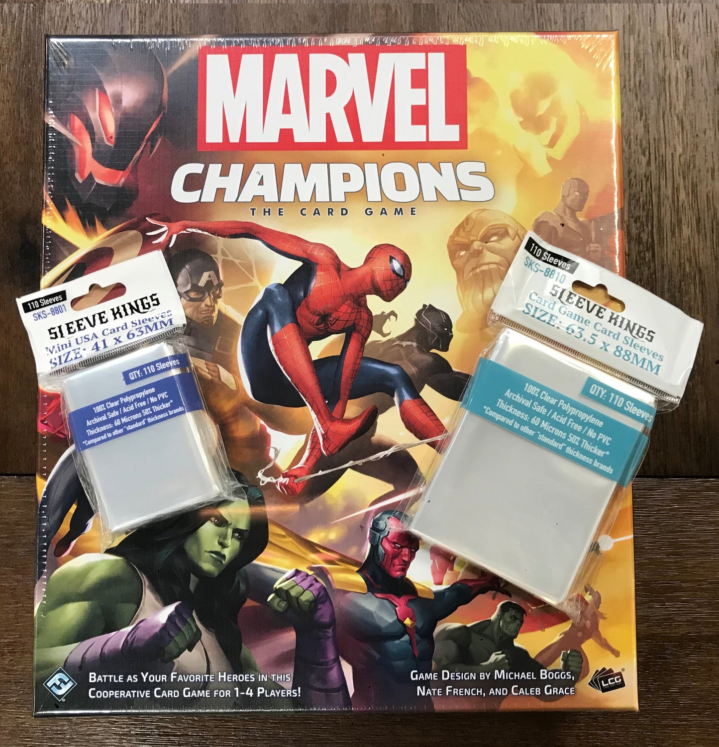 "Marvel Champions: The Card Game" Compatible (Core Set) Card Sleeve Bundle (8801 X 1 + 8810 X 4)