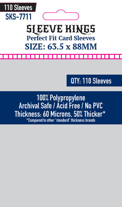 Perfect Fit Internal(Inner) Card Sleeves (63.5x88mm) - 110 Pack, 60 Microns -SKS-7711