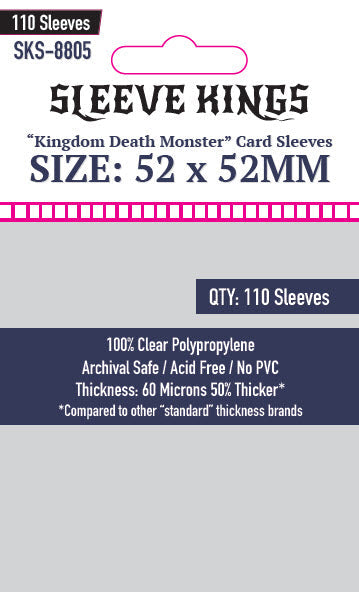 Sleeve Kings "Kingdom Death Monster" Card Sleeves (52 X 52mm) -110 Pack, -SKS-8805