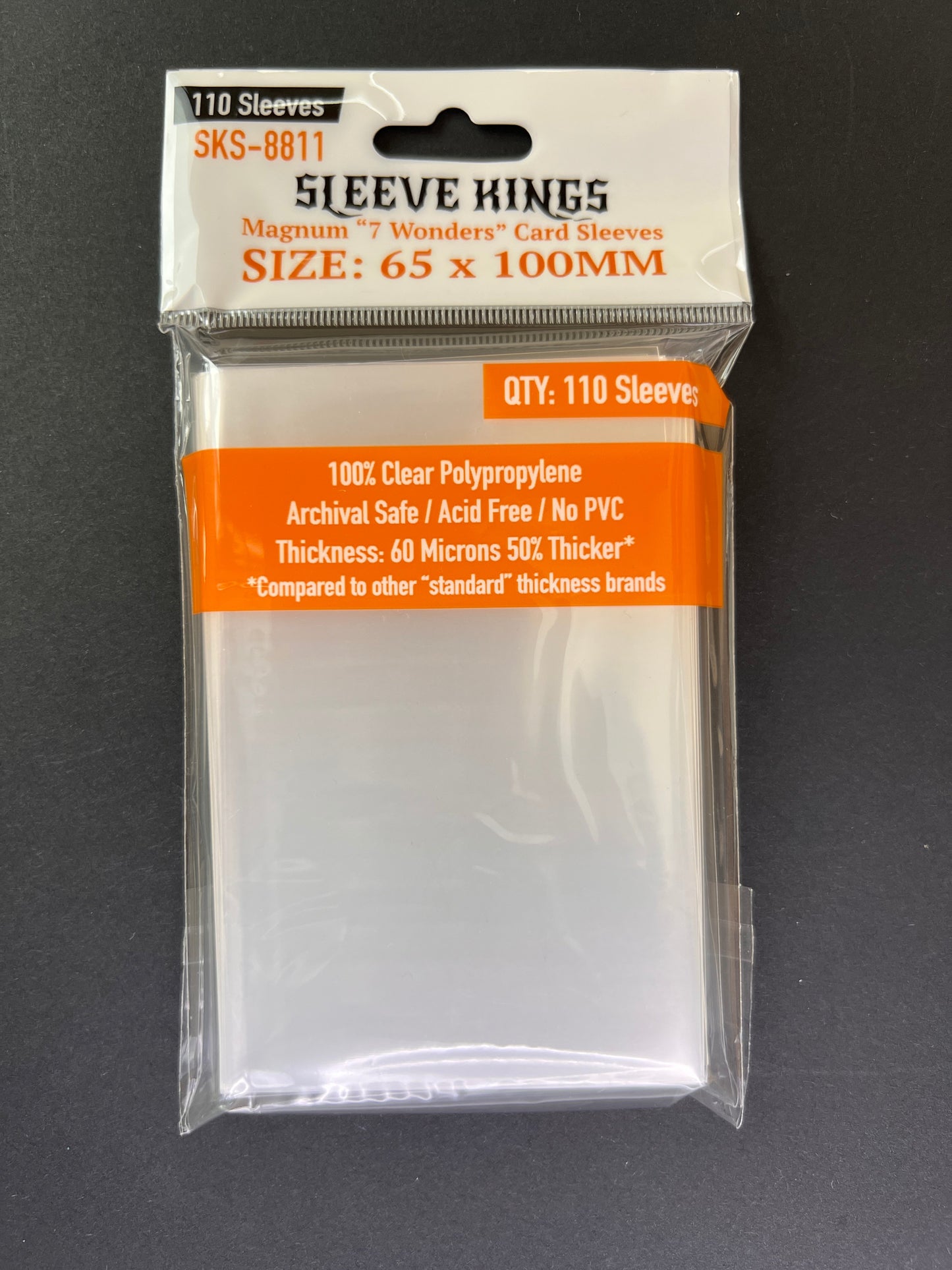 Sleeve Kings Magnum "7 Wonders" Card Sleeves (65x100mm) - 110 Pack, -SKS-8811