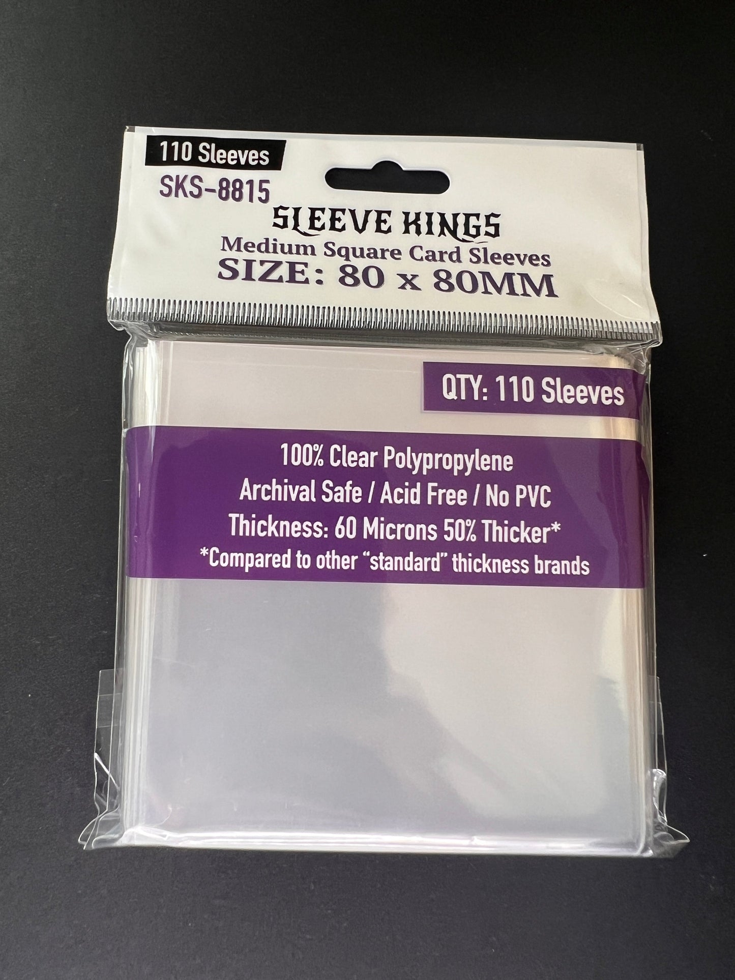 Sleeve Kings Medium Square Card Sleeves (80x80mm) - 110 Pack, -SKS-8815