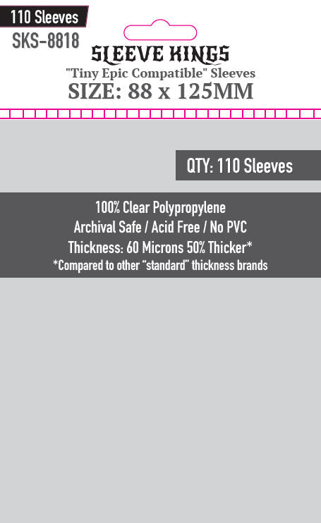 Sleeve Kings "Tiny Epic Compatible" Sleeves (88x125mm) - 110 Pack, -SKS-8818