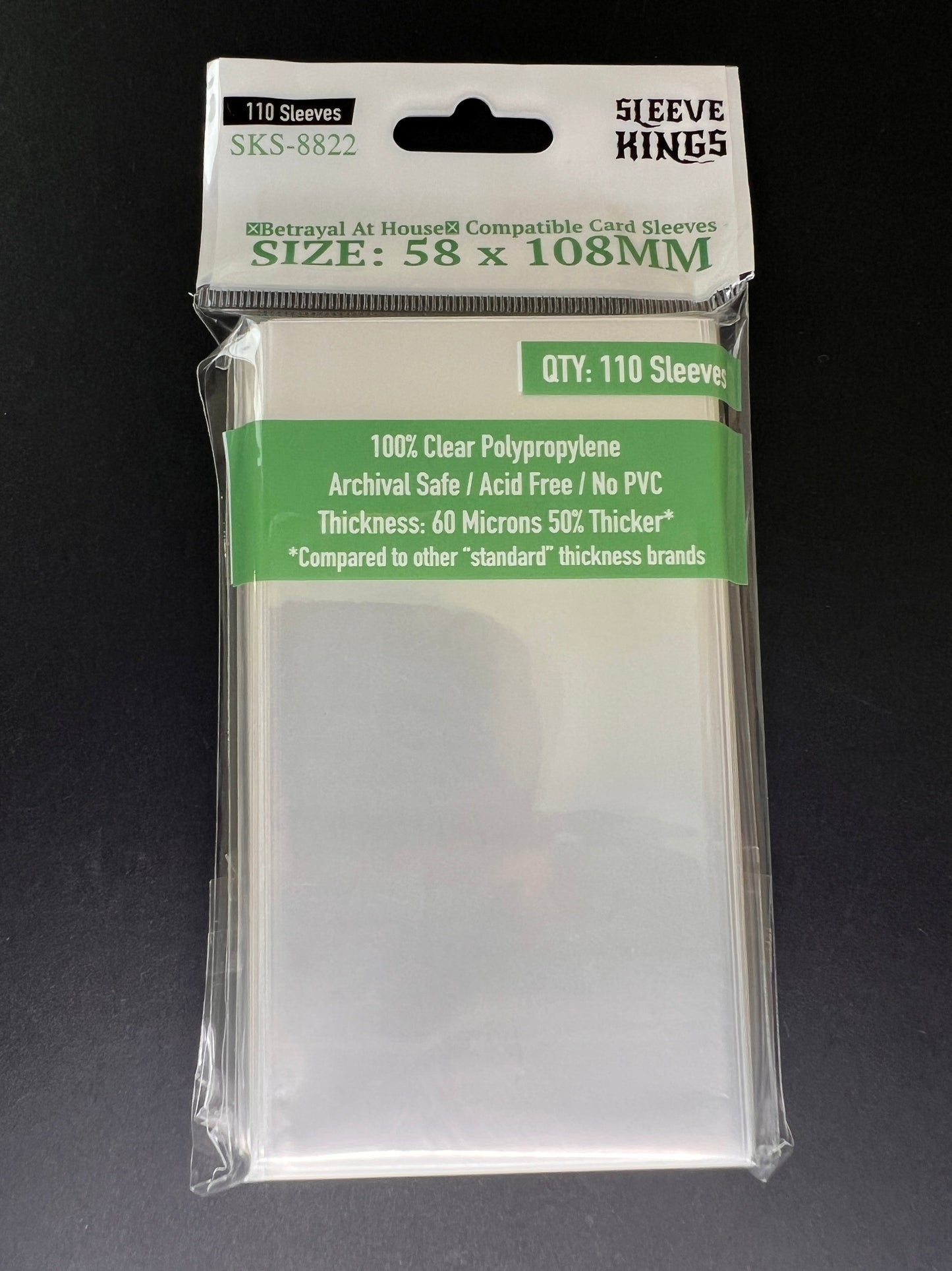"Betrayal At House Compatible" Sleeves (58x108mm) - 110 Pack, SKS-8822
