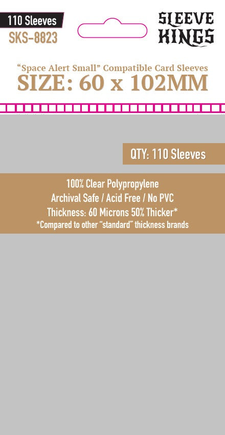"Space Alert Compatible" Sleeves (60x102mm) - 110 Pack, SKS-8823