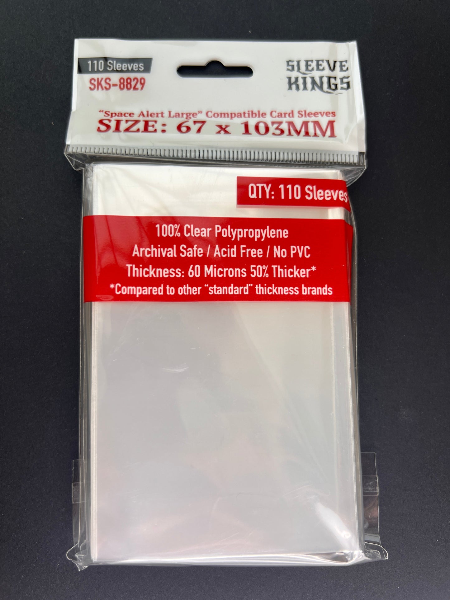 "Space Alert Large Compatible" Sleeves (67x103mm) - 110 Pack, SKS-8829