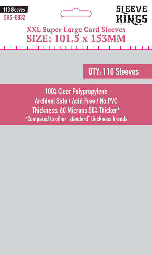 "XXL Super Large" Sleeves (101.5x153mm) - 110 Pack, SKS-8832