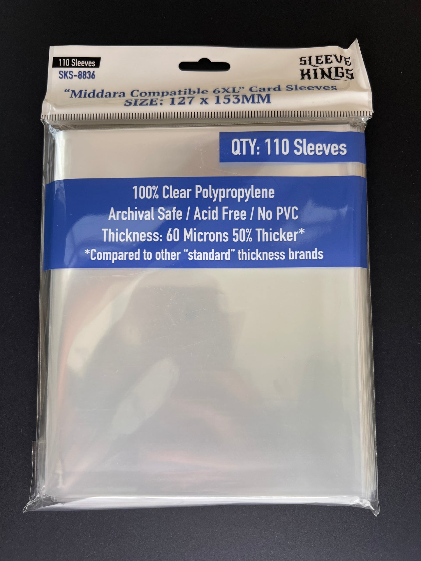 Sleeve Kings "Middara Compatible 6XL" Card Sleeves (127x153) - 110 Pack, SKS-8836