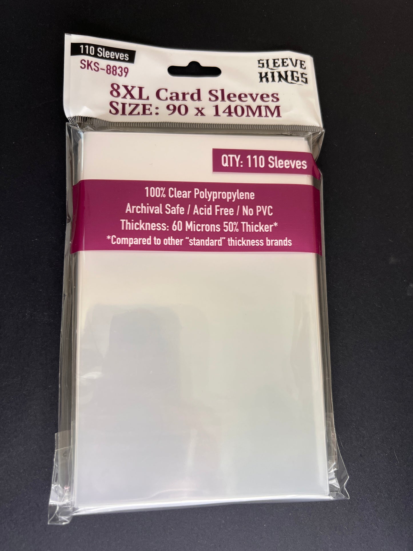 "8XL" Sleeves (90x140 MM)  (Castle von Loghan, Phantom: Treasures of Drakon) - 110 Pack, SKS-8839
