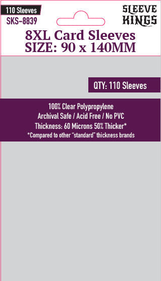 "8XL" Sleeves (90x140 MM)  (Castle von Loghan, Phantom: Treasures of Drakon) - 110 Pack, SKS-8839