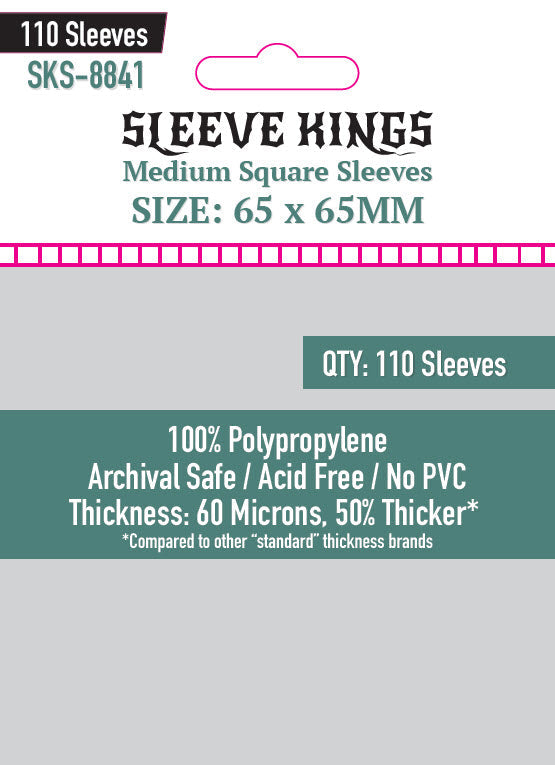 Medium Square Sleeves (65x65 MM) 110 Pack, 60 Microns SKS-8841