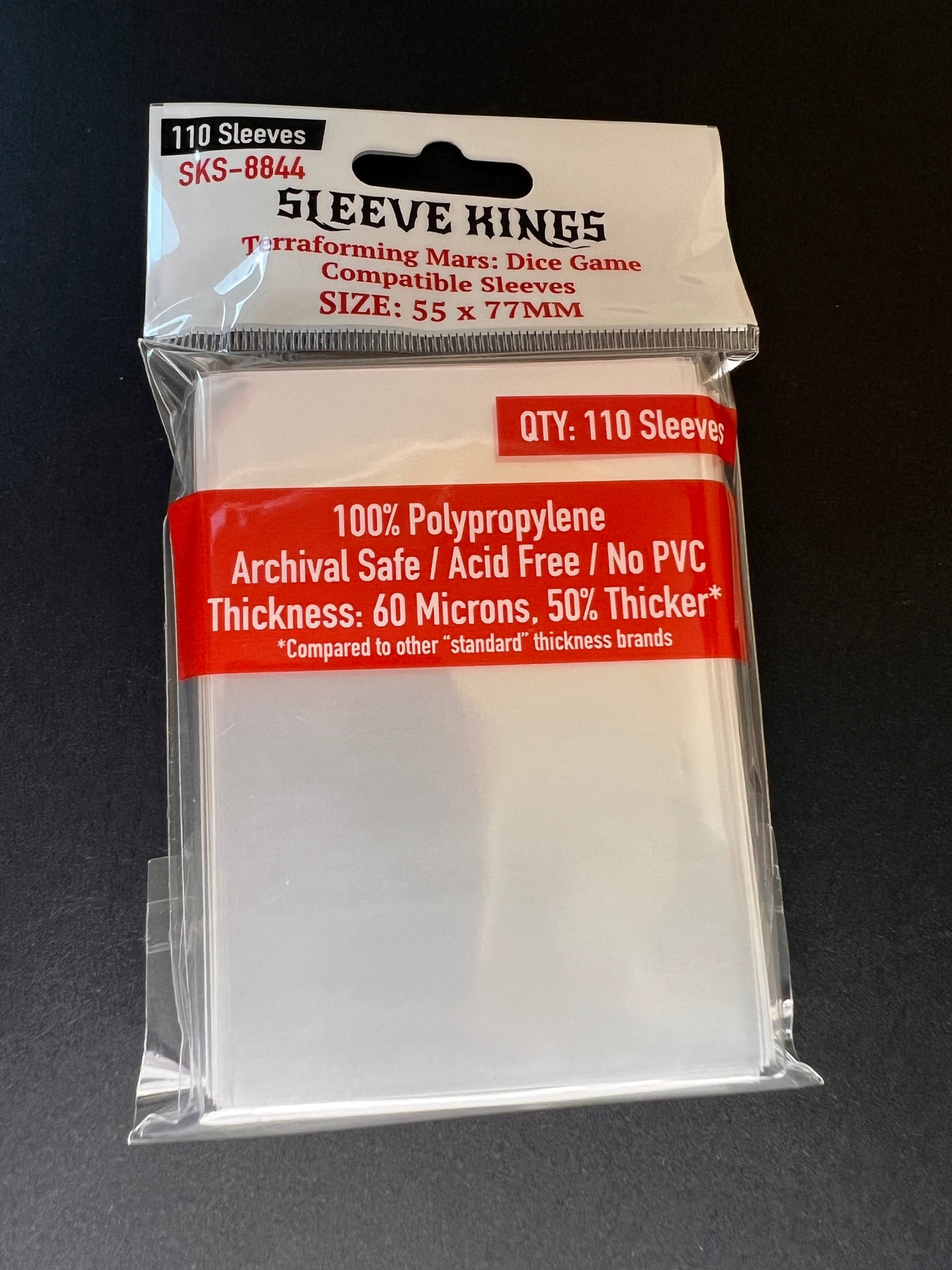 "Terraforming Mars: Dice Game" Compatible Sleeves (55 x 77mm) -110 Pack, 60 Microns, SKS-8844