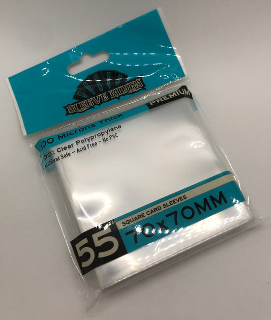 Square Card Sleeves (70x70mm) -55 Pack, 100 Microns, SKS-9965