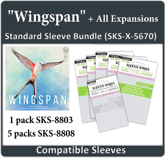 "Wingspan" + Expansions Compatible Sleeve Bundle (8803 x 1, 8808 x 5)