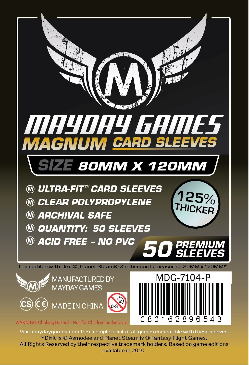 "Dixit" Card Sleeves - Magnum Ultra-Fit (80x120mm) - Premium Black Backed (50 sleeves per pack) - Mayday Games - 4