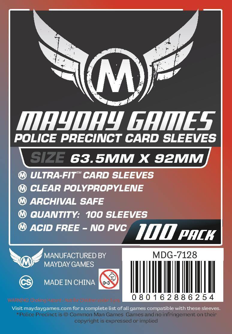"Police Precinct" Card Sleeves - Ultra Fit (63.5x92mm) - Standard (100 sleeves per pack) - Mayday Games - 3