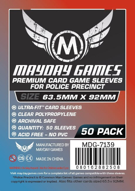 "Police Precinct" Card Sleeves - Ultra Fit (63.5x92mm) - Premium (50 sleeves per pack) - Mayday Games - 2