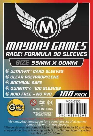 "Race! Formula 90" Card Sleeves - Ultra Fit (55x80mm) - Standard (100 sleeves per pack) - Mayday Games - 3