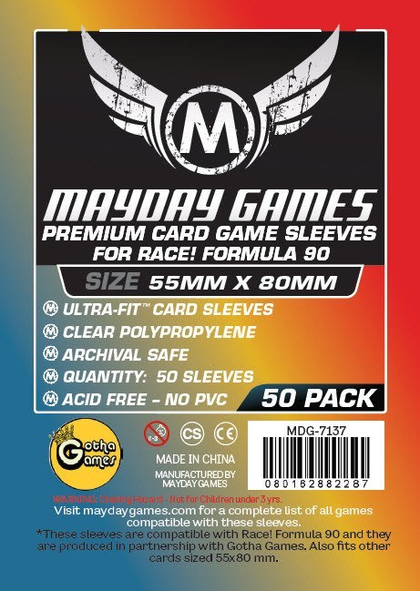"Race! Formula 90" Card Sleeves - Ultra Fit (55x80mm) - Premium (50 sleeves per pack) - Mayday Games - 2