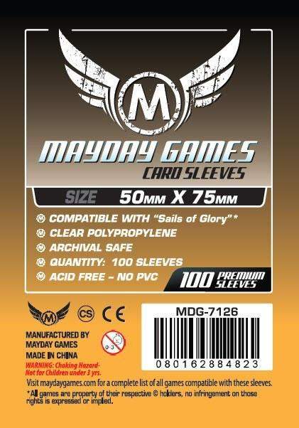 "Sails of Glory" Card Sleeves (50x75mm) - Standard (100 sleeves per pack) - Mayday Games - 3