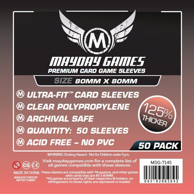 Square Card Sleeves - Medium (80x80mm) - Premium (50 sleeves per pack) - Mayday Games - 2