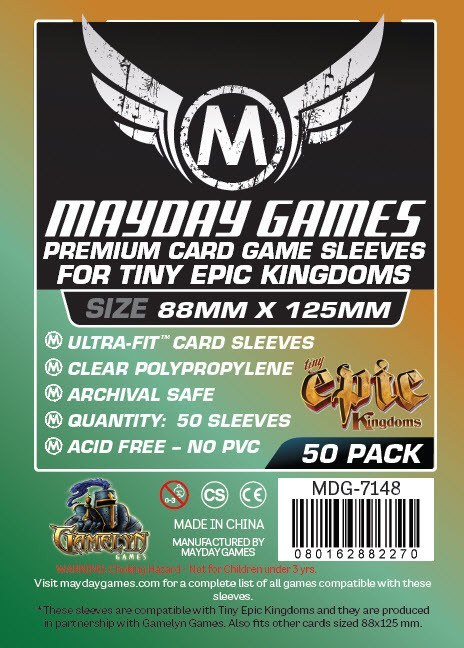 "Tiny Epic Kingdoms" Card Sleeves (88x125mm) - Premium (50 sleeves per pack) - Mayday Games - 1