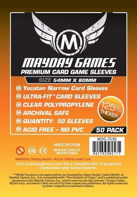 Yucatan Card Sleeves - Narrow (54x80mm) - Premium (50 sleeves per pack) - Mayday Games - 2