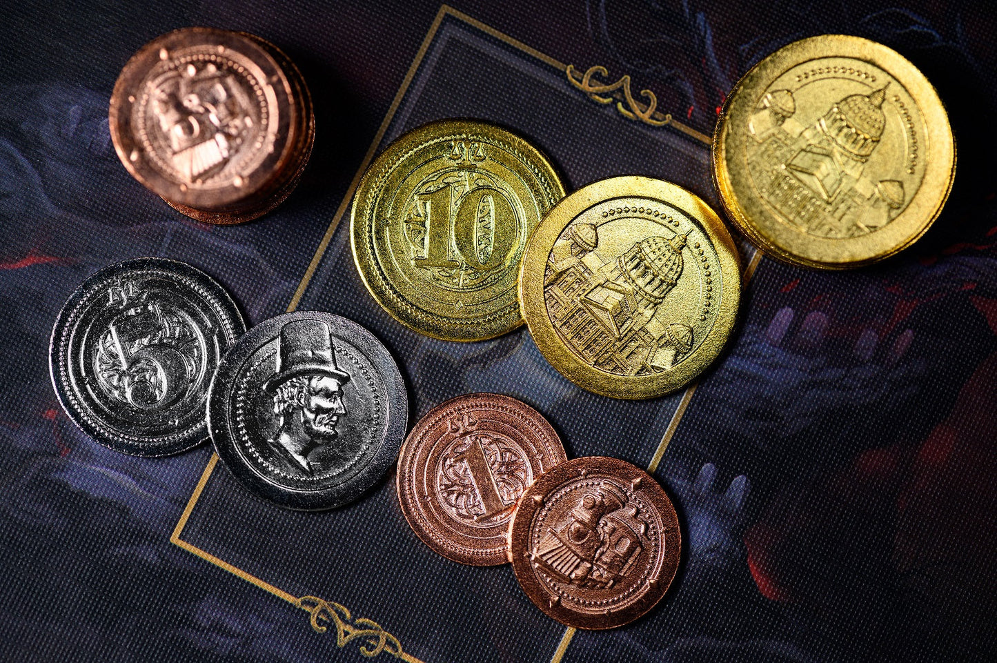 50 Metal Coin Board Game Upgrade Set (Industrial Coins)  -